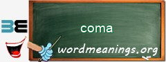 WordMeaning blackboard for coma